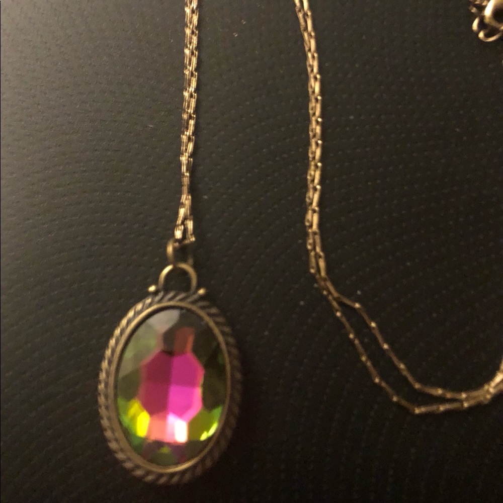 Multi colored jewel necklace